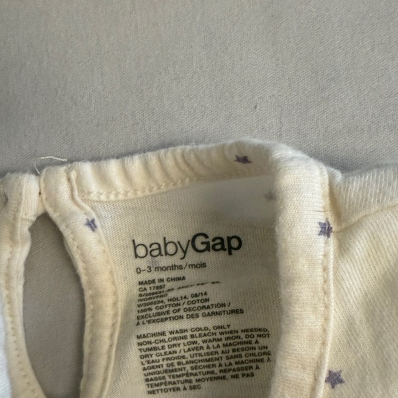 GAP baby - pair of long sleeve Bodysuit onesies - Navy and Cream - Picture 3 of 7